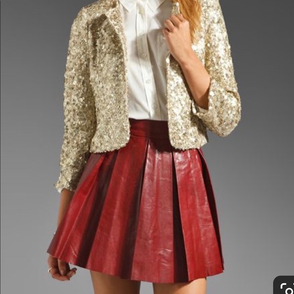 Alice + Olivia Dresses & Skirts - Alice + Olivia Red Leather Skirt